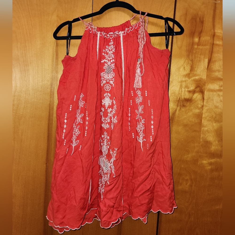 Forever 21- Coral Floral Embroidered Cami Dress